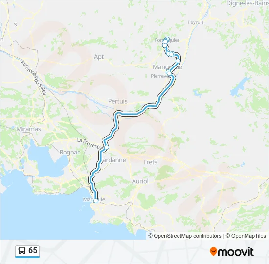 65 Bus Line Map