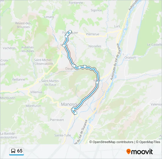 65 Bus Line Map