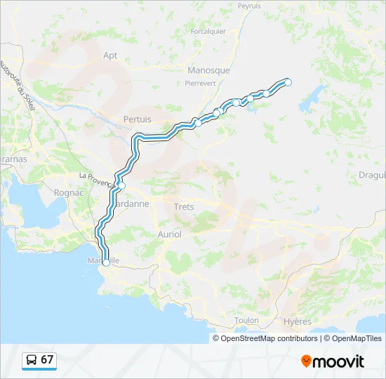 67 Bus Line Map