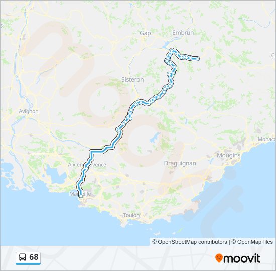 68 bus Line Map