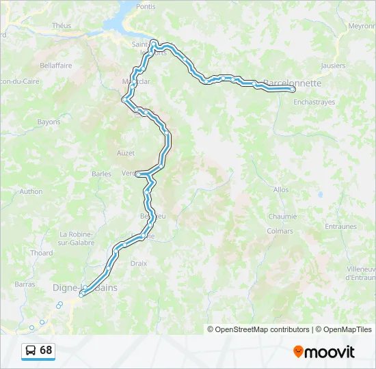 68 Bus Line Map