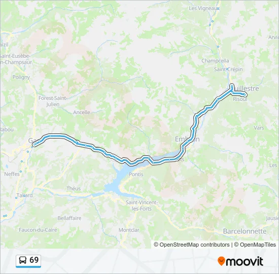 69 Bus Line Map