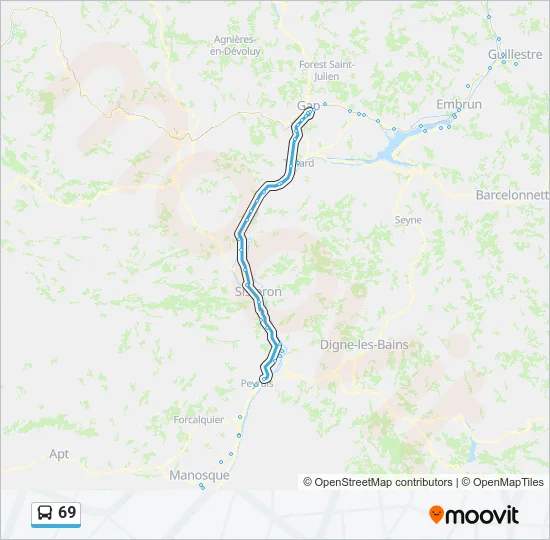 69 Bus Line Map