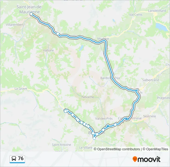 76 Bus Line Map