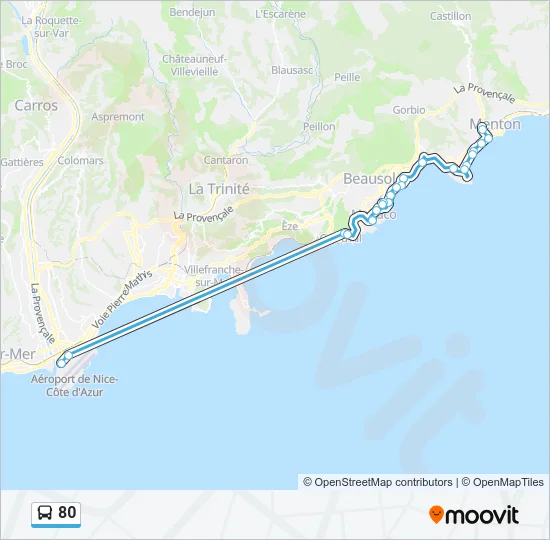 80 Bus Line Map