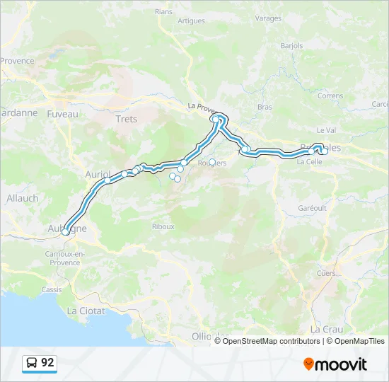 92 Bus Line Map
