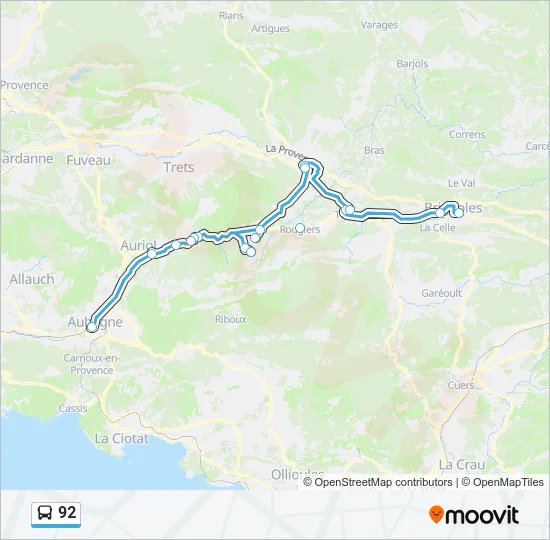 92 Bus Line Map