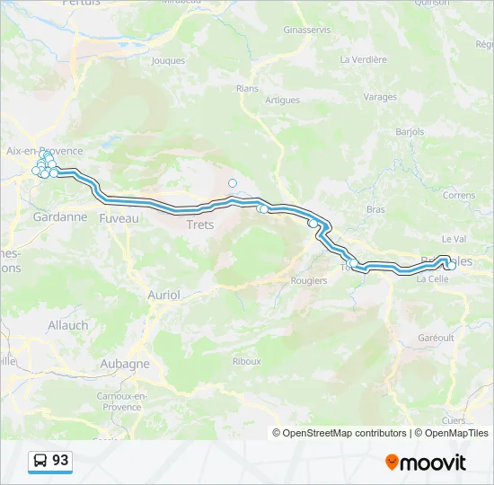 93 Bus Line Map