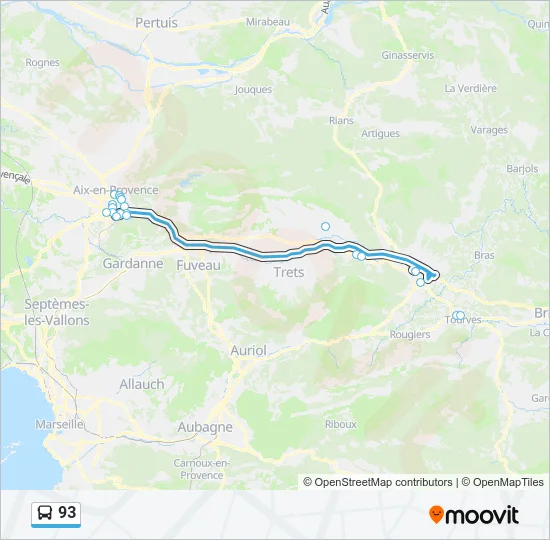 Plan de la ligne 93 de bus