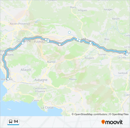 94 Bus Line Map