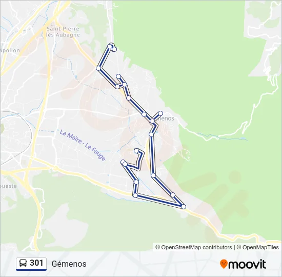 301 Bus Line Map