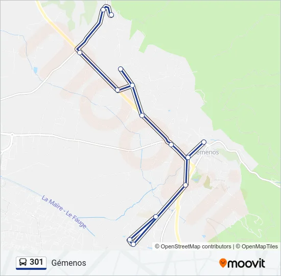 301 Bus Line Map