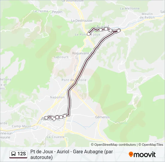 12S Bus Line Map
