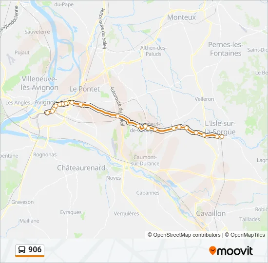 906 Bus Line Map