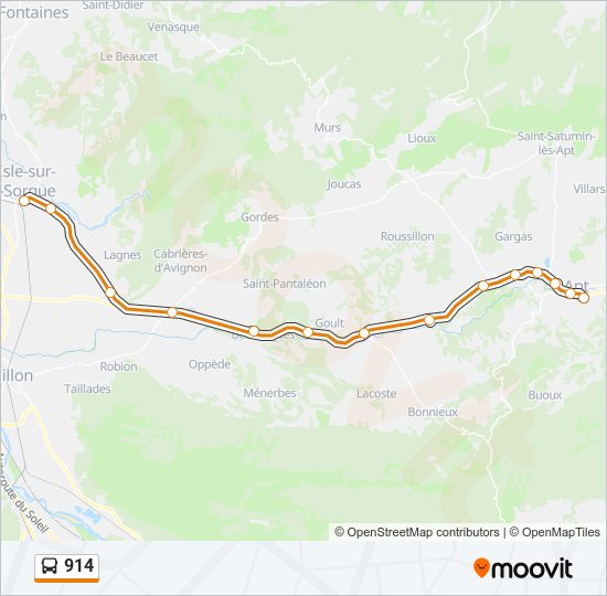 Mapa de 914 de autobús