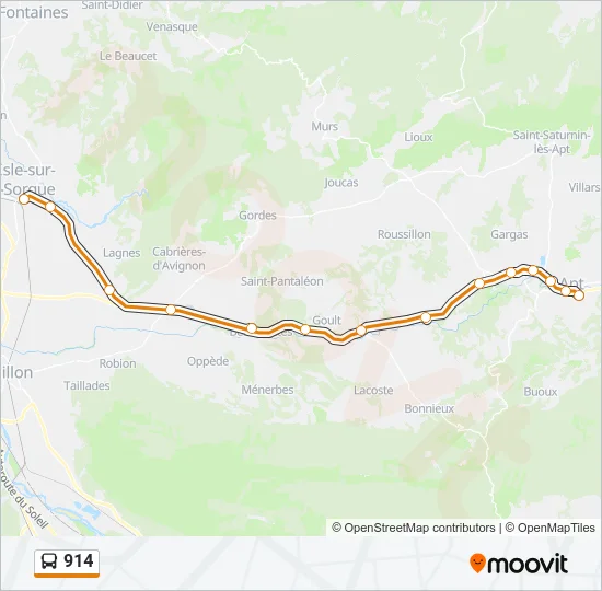 914 Bus Line Map