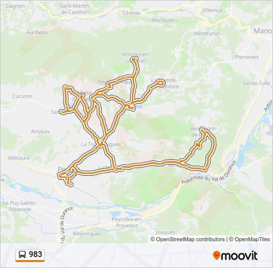 983 bus Line Map