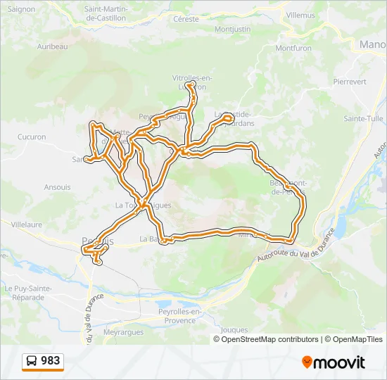 983 Bus Line Map