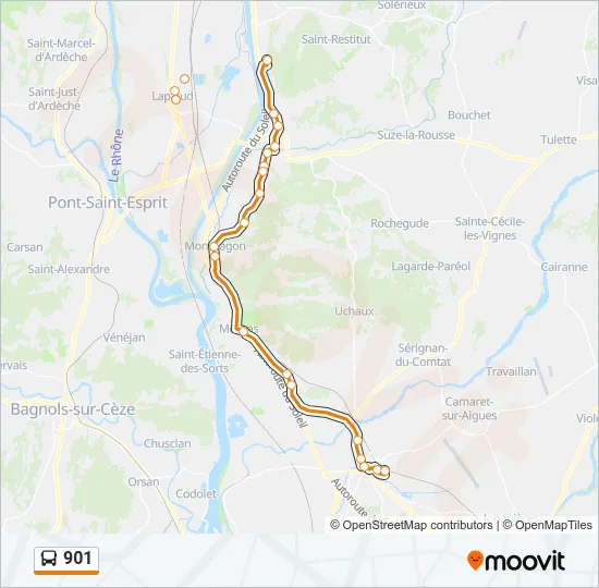 901 Bus Line Map