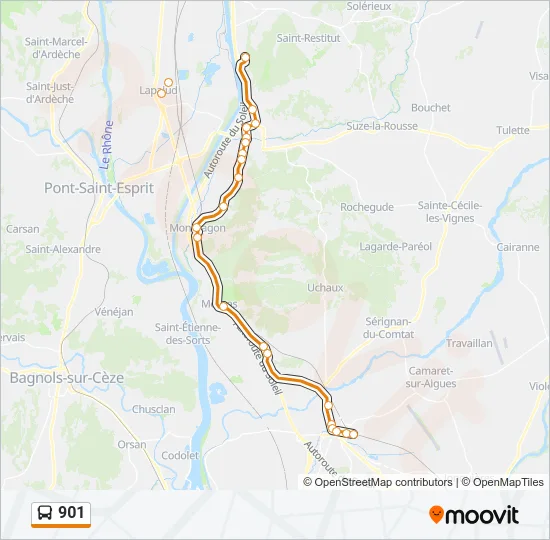 901 Bus Line Map
