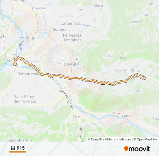 915 Bus Line Map