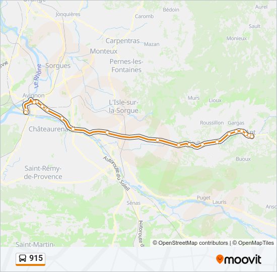 Mapa de 915 de autobús