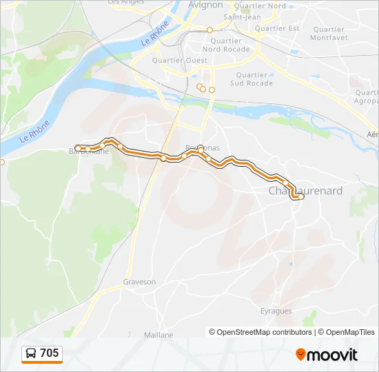 705 Bus Line Map