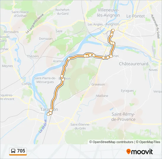 705 Bus Line Map