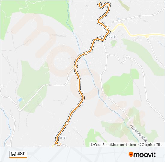 Plan de la ligne 480 de bus