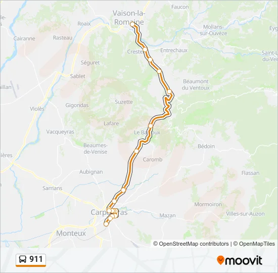 911 Bus Line Map