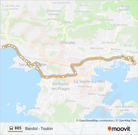885 Bus Line Map