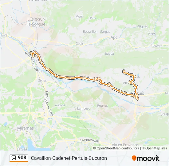908 Bus Line Map