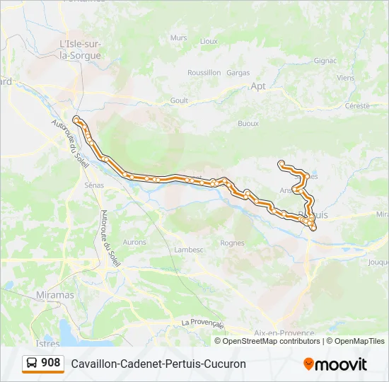 908 Bus Line Map