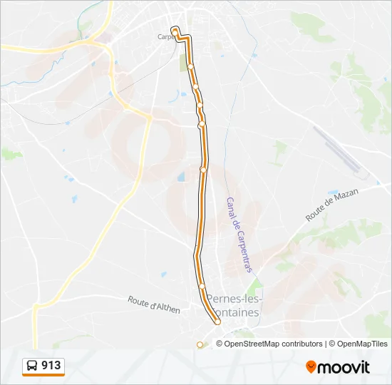 913 Bus Line Map