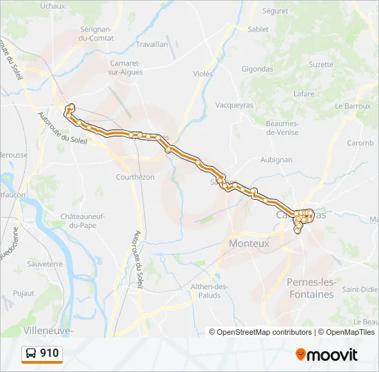910 Bus Line Map