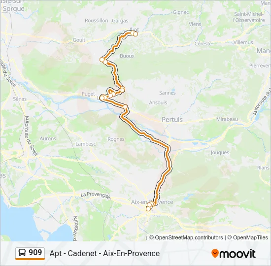 909 Bus Line Map
