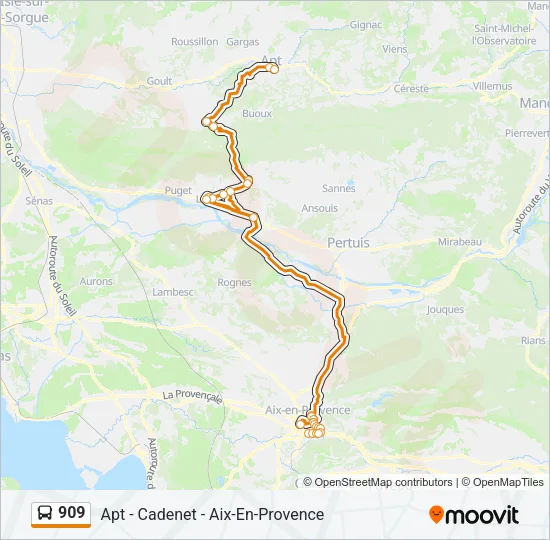 909 Bus Line Map