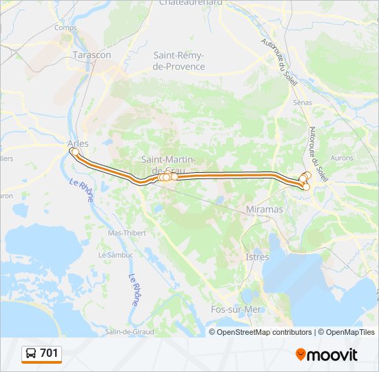 Mapa de 701 de autobús