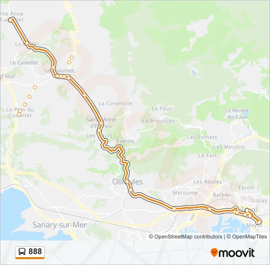 888 Bus Line Map