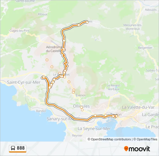 888 Bus Line Map
