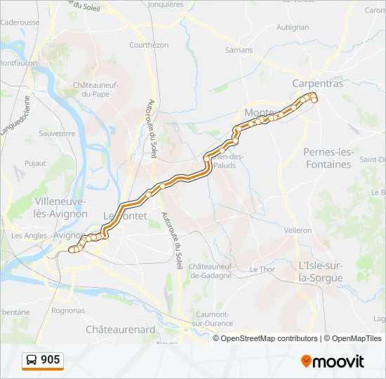 905 Bus Line Map