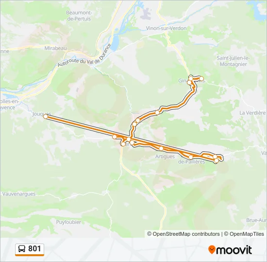 801 Bus Line Map
