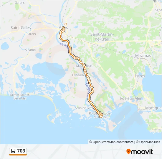703 Bus Line Map
