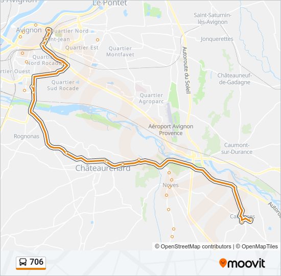 Mapa de 706 de autobús