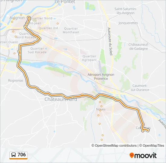 706 Bus Line Map