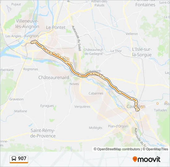 907 Bus Line Map