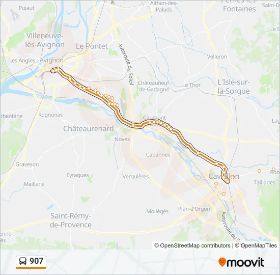 907 Bus Line Map