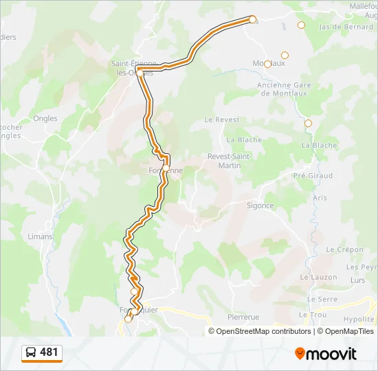 481 Bus Line Map