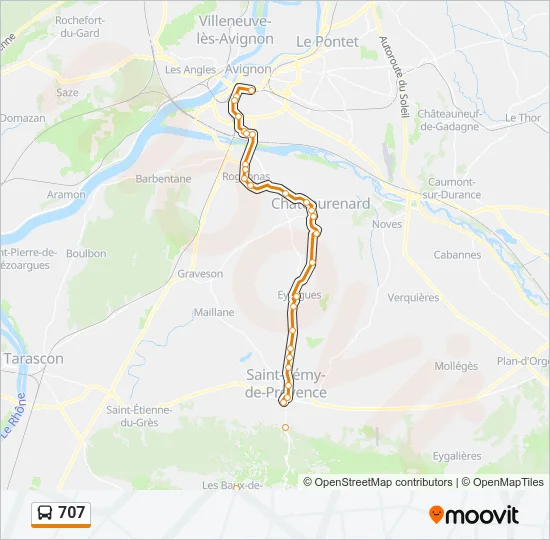 707 Bus Line Map