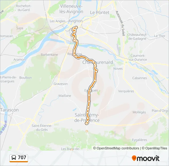 707 Bus Line Map